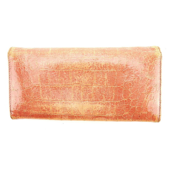 Miu Miu pink crocodile zipper accessory long Wallet leather - Picture 1 of 6
